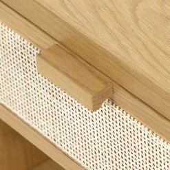 FOUR HANDS Furniture HONEY OAK + CANE END TABLE / NIGHTSTAND 16 FOUR HANDS Furniture HONEY OAK + CANE END TABLE / NIGHTSTAND