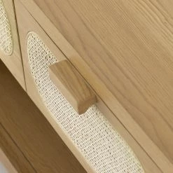 FOUR HANDS Furniture HONEY OAK + CANE MEDIA CONSOLE