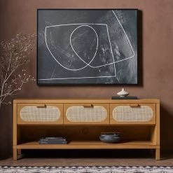 FOUR HANDS Furniture HONEY OAK + CANE MEDIA CONSOLE