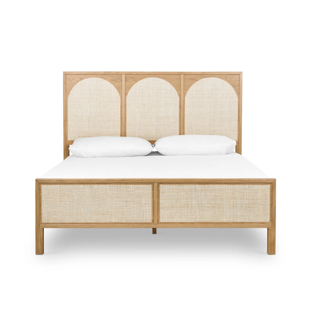FOUR HANDS HONEY OAK + CANE PANEL BED Furniture 1 FOUR HANDS HONEY OAK + CANE PANEL BED Furniture