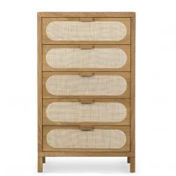 FOUR HANDS Furniture HONEY OAK + CANE TALL CHEST