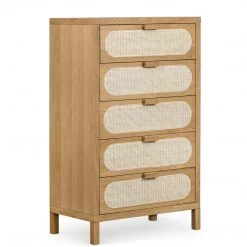 FOUR HANDS Furniture HONEY OAK + CANE TALL CHEST
