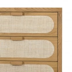 FOUR HANDS Furniture HONEY OAK + CANE TALL CHEST
