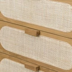 FOUR HANDS Furniture HONEY OAK + CANE TALL CHEST