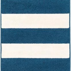 SURYA CHUNKY STRIPES RUG: NAVY + WHITE