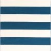 SURYA CHUNKY STRIPES RUG: NAVY + WHITE