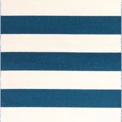 SURYA CHUNKY STRIPES RUG: NAVY + WHITE