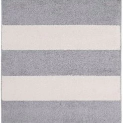 SURYA CHUNKY STRIPES RUG: GRAY + WHITE