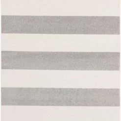 SURYA CHUNKY STRIPES RUG: GRAY + WHITE