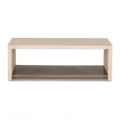 FOUR HANDS Living Room HUGO CONCRETE COFFEE TABLE: PARCHMENT