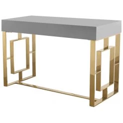 TOV Office HUTTON GRAY LACQUER DESK