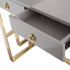 TOV Office HUTTON GRAY LACQUER DESK