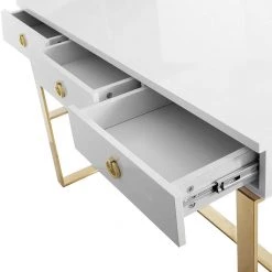 TOV Office HUTTON WHITE LACQUER DESK