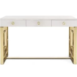 TOV Office HUTTON WHITE LACQUER DESK