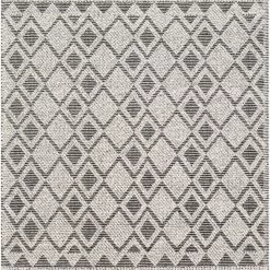 SURYA LUSO TEXTURED WOOL FLAT RUG: GRAY