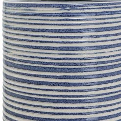 UTTERMOST INDIGO STRIPE PILLAR CANDLE HOLDERS | SET OF 2 Accessories