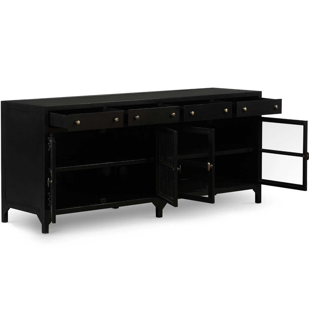 FOUR HANDS Furniture INDUSTRIAL BLACK METAL MEDIA CONSOLE 2 FOUR HANDS Furniture INDUSTRIAL BLACK METAL MEDIA CONSOLE