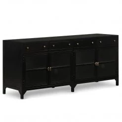 FOUR HANDS Furniture INDUSTRIAL BLACK METAL MEDIA CONSOLE 12 FOUR HANDS Furniture INDUSTRIAL BLACK METAL MEDIA CONSOLE