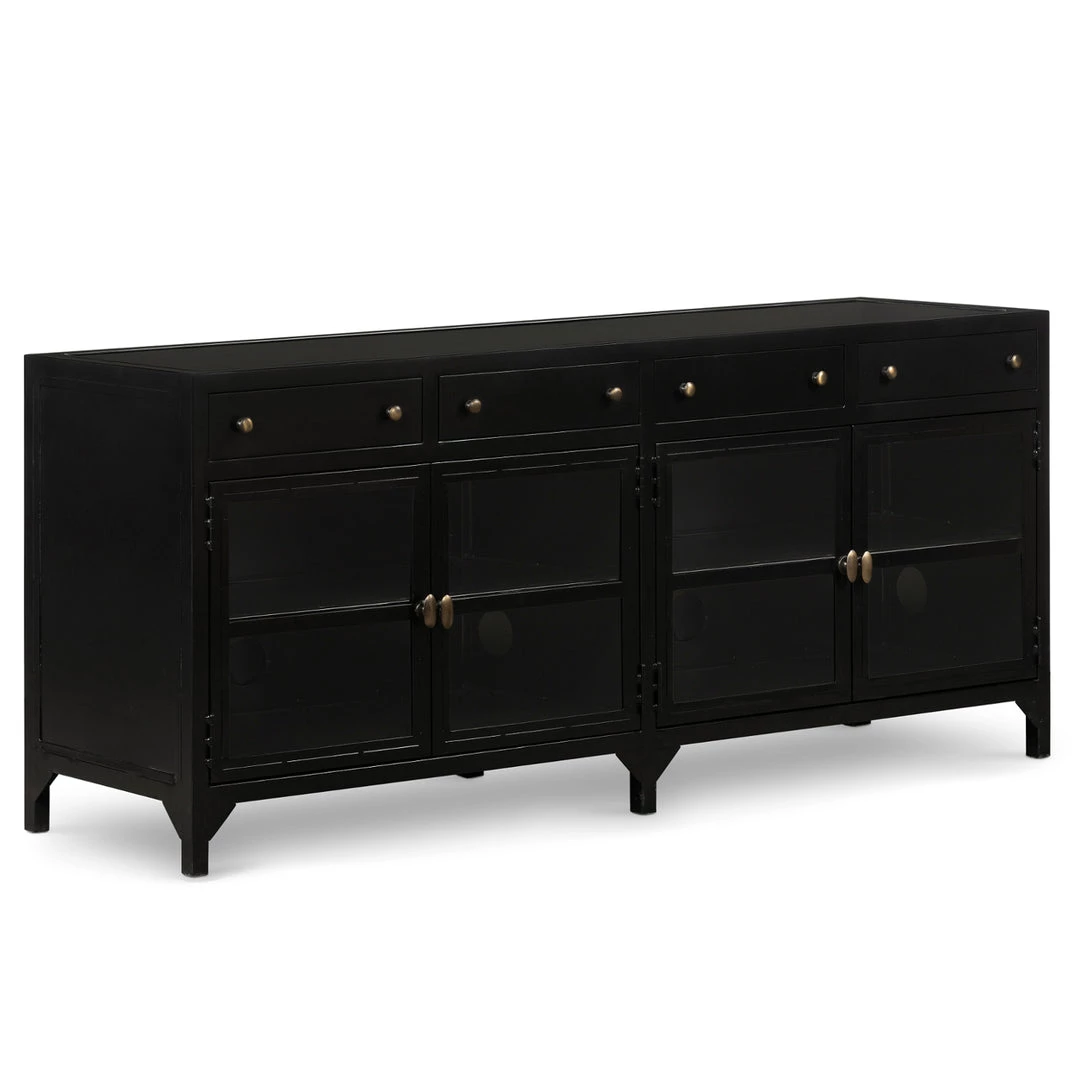 FOUR HANDS Furniture INDUSTRIAL BLACK METAL MEDIA CONSOLE 3 FOUR HANDS Furniture INDUSTRIAL BLACK METAL MEDIA CONSOLE