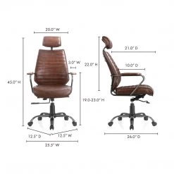 MOES INDUSTRIAL EXECUTIVE CHAIR: ANTIQUE BROWN