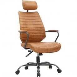 MOES INDUSTRIAL EXECUTIVE CHAIR: VINTAGE SADDLE TAN