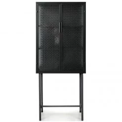 MOES INDUSTRIAL METAL + EMBOSSED GLASS CABINET Furniture