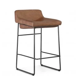 MOES INDUSTRIAL SADDLE STOOLS: BROWN LEATHER | SET OF 2