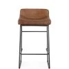 MOES INDUSTRIAL SADDLE STOOLS: BROWN LEATHER | SET OF 2