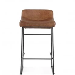 MOES INDUSTRIAL SADDLE STOOLS: BROWN LEATHER | SET OF 2