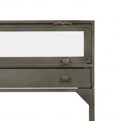 FOUR HANDS INDUSTRIAL SHADOW BOX END TABLE: GUNMETAL Furniture