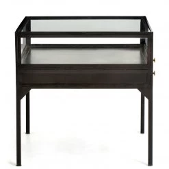 FOUR HANDS INDUSTRIAL SHADOW BOX END TABLE: BLACK Living Room