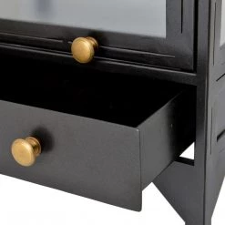 FOUR HANDS INDUSTRIAL SHADOW BOX END TABLE: BLACK Living Room