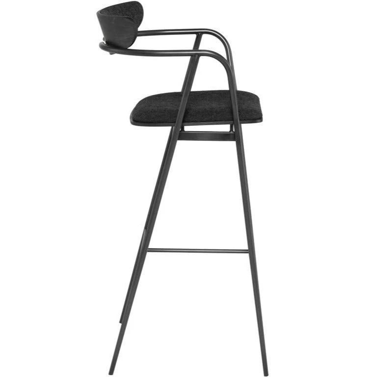 NUEVO Furniture INDUSTRY BAR STOOL: CHARCOAL BOUCLE 5 NUEVO Furniture INDUSTRY BAR STOOL: CHARCOAL BOUCLE