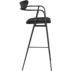 NUEVO Furniture INDUSTRY BAR STOOL: RAVEN LEATHER