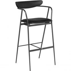 NUEVO Furniture INDUSTRY BAR STOOL: RAVEN LEATHER