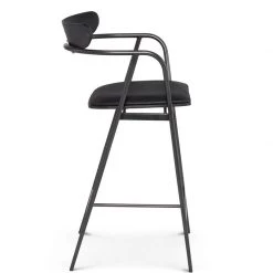NUEVO Furniture INDUSTRY BAR STOOL: RAVEN LEATHER