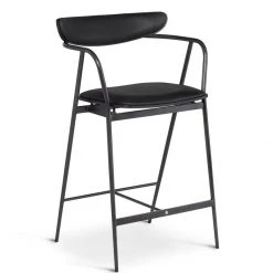 NUEVO Furniture INDUSTRY BAR STOOL: RAVEN LEATHER