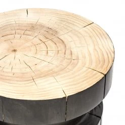 FOUR HANDS INEZ BLACK PINE DRUM TABLE