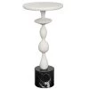 UTTERMOST INVERSE BLACK + WHITE MARBLE ACCENT TABLE Furniture