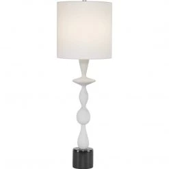 UTTERMOST INVERSE BLACK + WHITE MARBLE TABLE LAMP