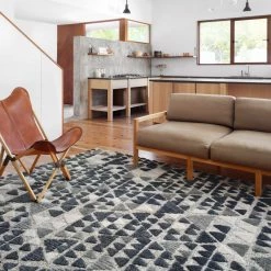 LOLOI IRVING RUG: INK BLUE, WHITE, SLATE