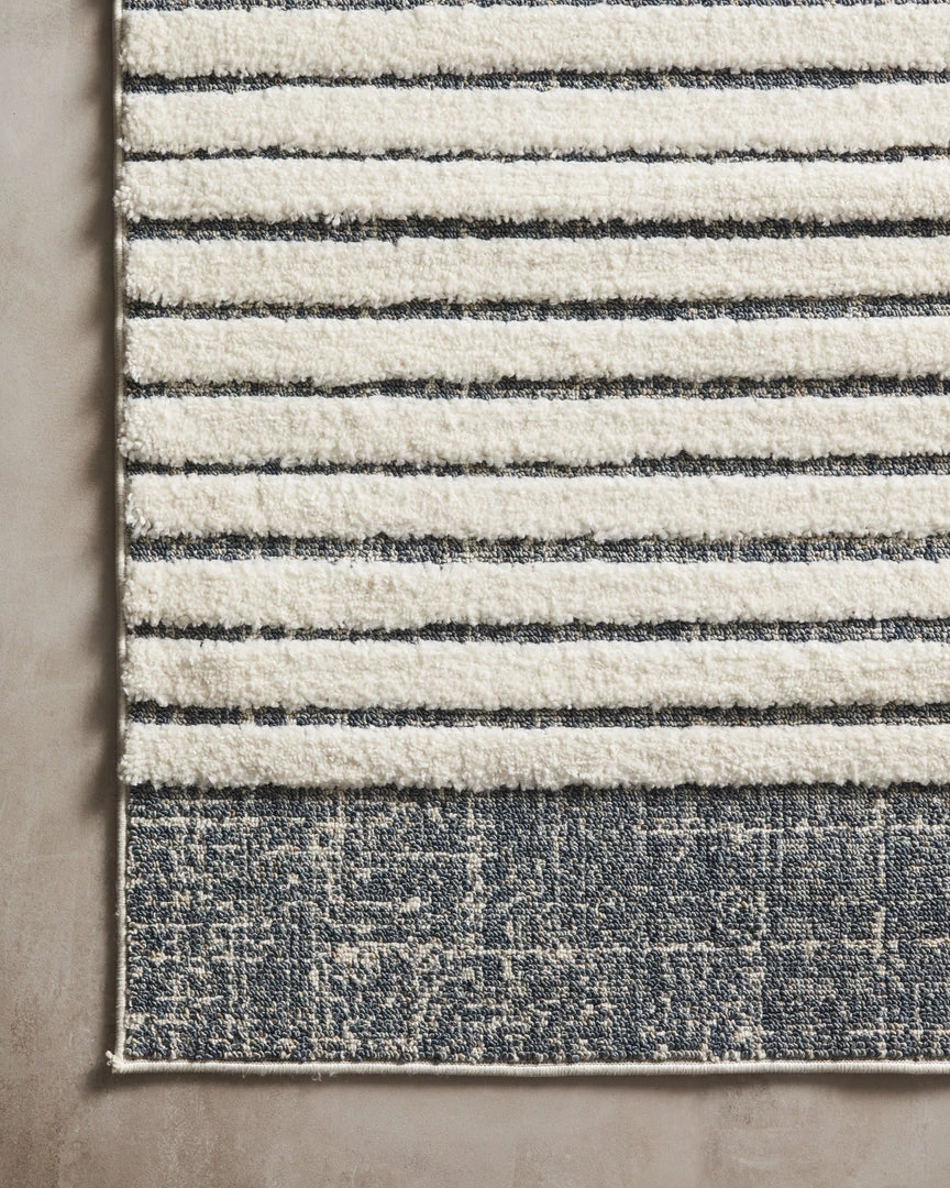 LOLOI ISAAC RUG: WHITE + INK BLUE 3 LOLOI ISAAC RUG: WHITE + INK BLUE