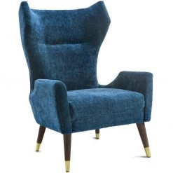 TOV ISAAC WING CHAIR: NAVY VELVET