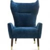 TOV ISAAC WING CHAIR: NAVY VELVET