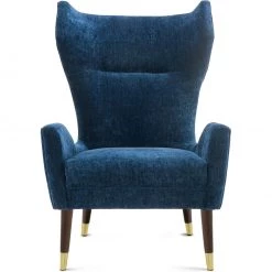 TOV ISAAC WING CHAIR: NAVY VELVET