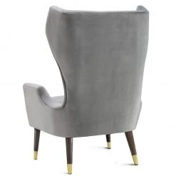 TOV ISAAC WING CHAIR: GRAY VELVET