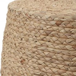 UTTERMOST ISLAND PALM BRAIDED ACCENT STOOL: NATURAL
