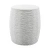 UTTERMOST ISLAND PALM BRAIDED ACCENT STOOL: WHITE