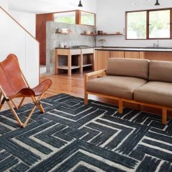 LOLOI ISOM RUG: INK BLUE, WHITE, SLATE