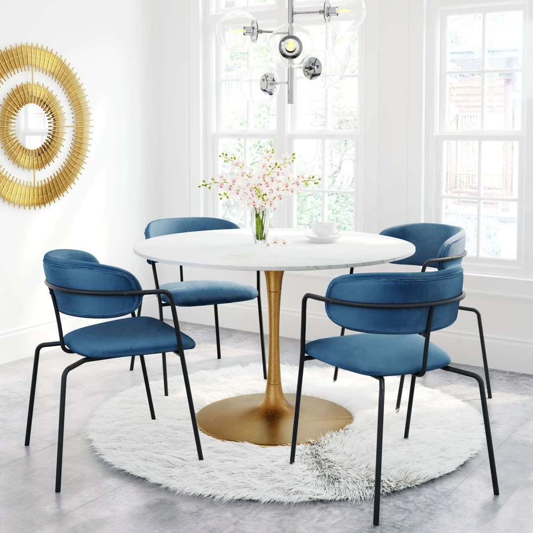 ZUO Furniture ITHACA 47"RD MARBLE TOP DINING TABLE 2 ZUO Furniture ITHACA 47"RD MARBLE TOP DINING TABLE